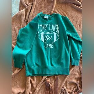Stoney Clover Lane Teal Sweatshirt with Football Graphic